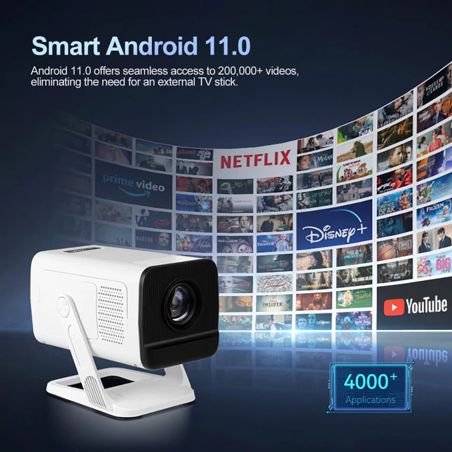 PROGAGA PG310 Android Projector 4k 720P 300Ansi Allwinner H713 Smart Projetor PG310 Home Theater Video Mini Portable Projector