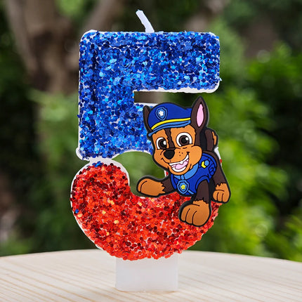 Paw Patrol Candle 0-9 Number Candle Paw Patrol Cartoon Character Party Cake Plug-in Birthday Cake Decoration Baby Shower Gift
