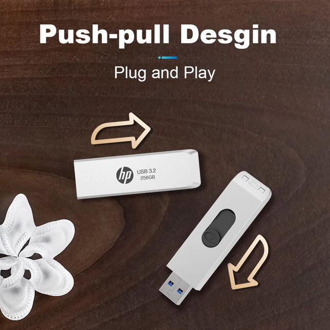 HP 819w USB Flash Drive 3.2 128GB 64GB High Speed Sticks External Storage Metal Pen Drive Creative Personality Car Music
