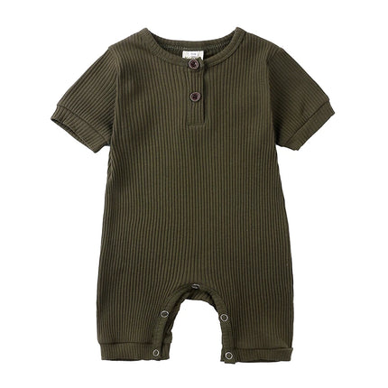 2026 Baby Boy Romper Girl Outfits Playsuit Summer Wear Cotton Infant Thin Jumpsuit Ribbed Clothes Knitted Stretch Toddler Onesie