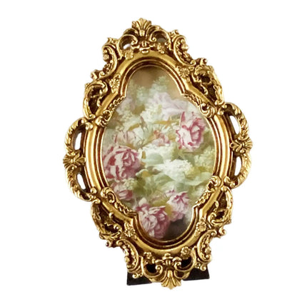 Resin Photo Frame Antique Style Tabletop Wall Hanging Elegant Embossed Picture Frame for Living Room Home Decoration