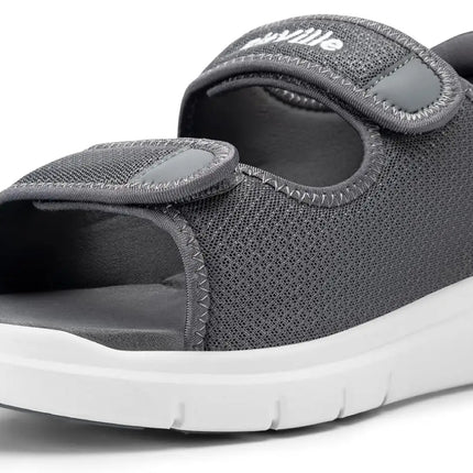 FitVille Men's Adjustable Wide Width Diabetic Sandals, Orthopedic Comfort Sandals with Arch Support for Swollen Feet & Foot Neuropathy