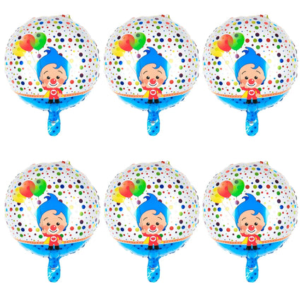 Plim Plim Cartoon Clown Red Blue Number 1-9 Balloon Set Latex Foil Balloons Baby Shower Kids Happy Birthday Party Decorations