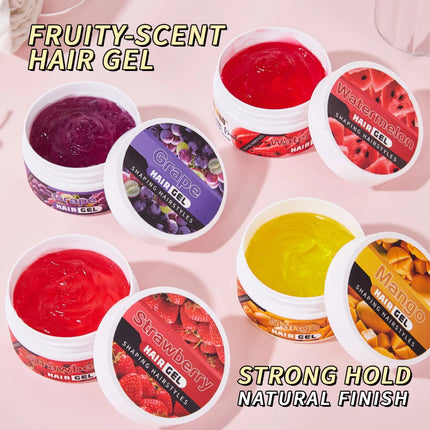 Fruit Flavored Gel Styling Gel, Anti Frizz, Curly Hair, Oil Control, Long-lasting Styling, Suitable for All Hair Types