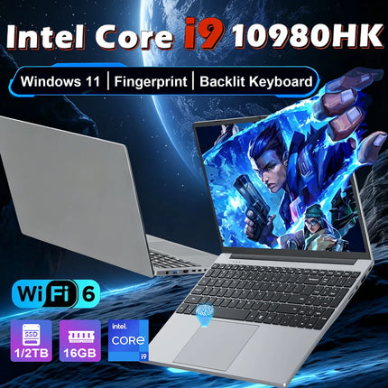 15.6 inch Gaming Laptop Computer Wins 11 Intel Core i9 8950HK/9900 16GB RAM 1TB SSD Fingerprint Unlock Notebook Laptop Backlight