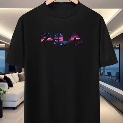 New men's running T-shirt - Spring/Summer lightweight top - Cool letter print - Breathable and casual sports T-shirt