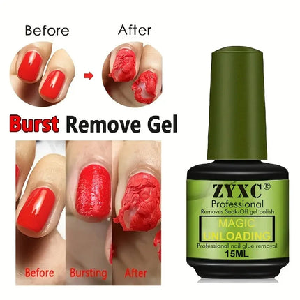 15ml Magic Polish Glue Nail Art Manicure Gel Easy Remove Synthetic Fingernail Tip Cleaning Remover Gel Women