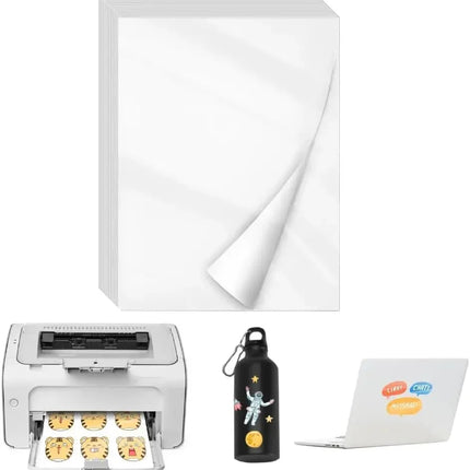10pc A4 Waterproof Printable Vinyl Sticker Labels Glossy Sticker Printer Paper Self-Adhesive Film Decal for Inkjet Laser Printer