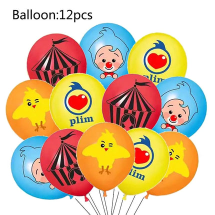 Circus Theme Clown Birthday Party Decoration Tableware Cup Plate Balloon Backdrop Baby Shower Kids Birthday Party Supplies Toy