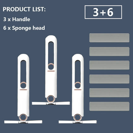 4/24Pcs Mini Squeeze Mop Mini Mop Desk Kitchen Car Clean Tools Mops with Self-squeezing Folding Home Cleaning Floor Washing Mops