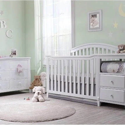 Furniture Berkley Crib and Changer with Slat Panel Back Classic -in- Convertible Diaper Changing Table Non-Toxic Finish Wooden