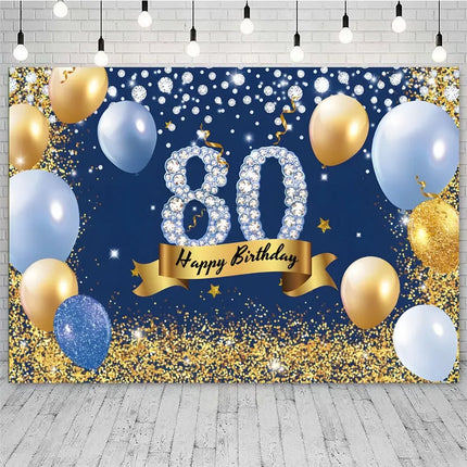 Rose Gold 80s Themed Banner Photography Background Cloth, Pink 80th Birthday Happy Party Decoration Photography Studio Backdrop