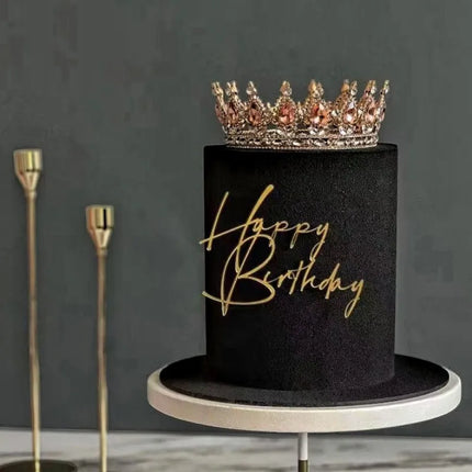1Pcs Acrylic Happy Birthday Dessert Decoration Cake Toppers Gold for Children Party Birthday Gift Cake Toppers Baking Supplies