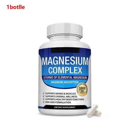 Magnesium Mineral Supplement Capsules, Glycinate Citrate Malate Blend Supports Bone Wellness Heart Health Sleep & Muscle