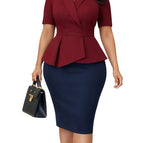 burgundy dress / L