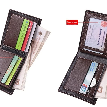New Style Multi Card Slot Leather Wallet for Men Hand Woven Fashion Simple Ultra Thin Coin Purse