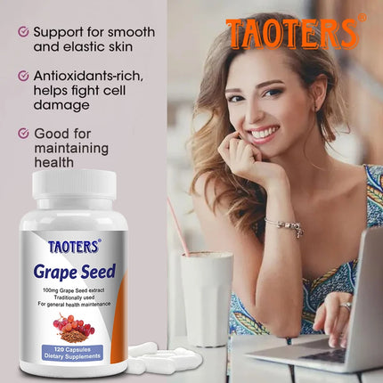 Natural Grape Seed Extract - Antioxidant, Anti-aging, Promotes Skin Health, Brightens Skin Tone, and Beautifies The Skin