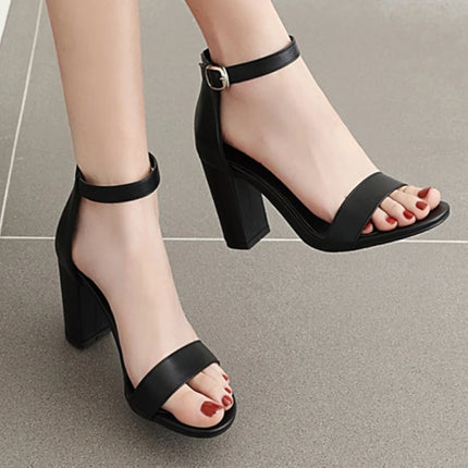 Classic High Heels Summer Shoes for Women Sandals 2026 Large Size 46 Ankle Strap Black Brown Dance Party Footwear Shoes Lady