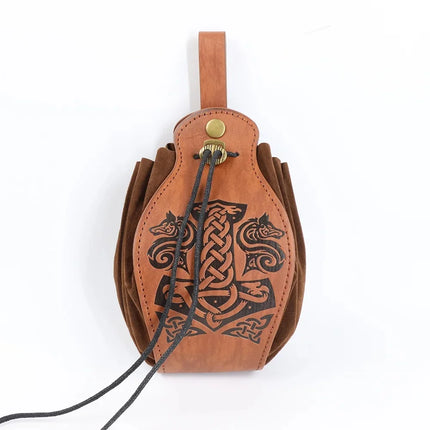 Medieval Viking Waist Bag Retro Drawstring Purse Pouch  Coin Pouch Portable Coin Purse for Renaissance Fairs LARP Cosplay Party