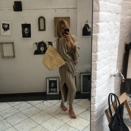 Longer Dress Women Wool Jumpers Winter Fashion V-Neck Knitwears Full Sleeve Ladies Dresses ribbed knit midi dress