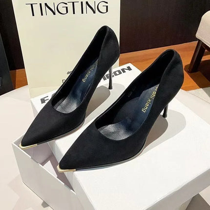 Sexy Pointed Toe Patent Leather High Heels Temperament Girl Red Sole Party Dress Stiletto Pumps Classic Black Work Single Shoes