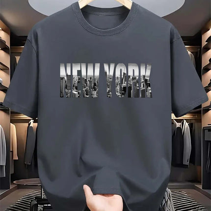 Simple Fashion New York Letters T Shirts For Men Summer Trendy Hip Hop 3D Printed T-shirts Loose Streetwear Breathable Tees Tops