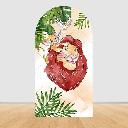 Simba The Lion King Arch Photography Backdrop Cover Elastic Fabric Baby's 1st Birthday Party Decor Photo Studio Background Props