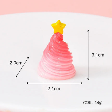 100pcs Wholesale Mini 3D Christmas Tree Resin Charms DIY for Keychain Jewelry Home Desktop Oranment Dollhouse Accessories