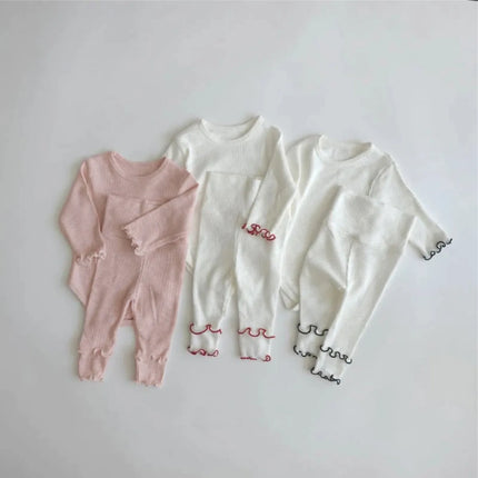 Autumn Winter Newbron Baby Rompers Solid Color Long Sleeved Belly Protection Homewear Baby Pajamas for Infant Kids