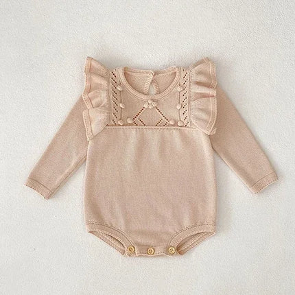 2025 New Autumn 0-24M Newborn Baby Boys Girls Knitted Jumpsuit Sleeveless Solid Color Overalls Toddler Baby Girl Knitted Romper