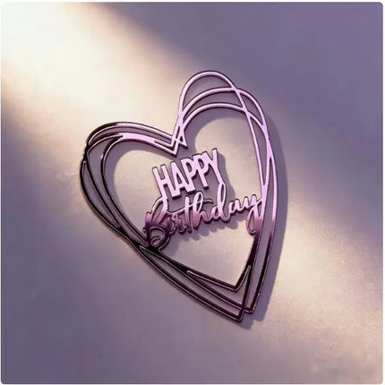New Side Happy Birthday Cake Toppers Decoration Gold Acrylic Kids Birthday Party Cake Topper for Baby Shower Gift Baking Supplie