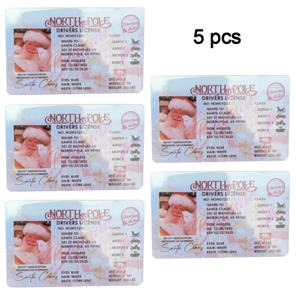 1~10 Cards Santa Claus Flying Licence Christmas Eve Driving Licence Christmas Gift For Children Kids Christmas Decoration 2024