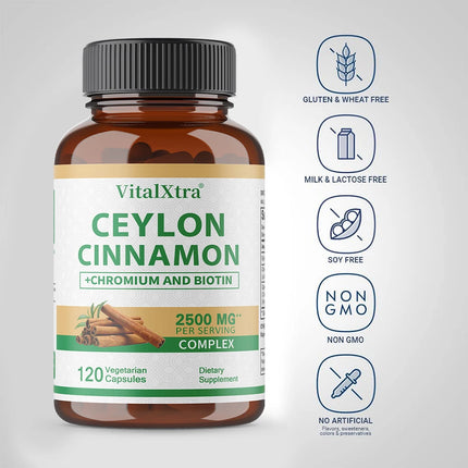 Ceylon Cinnamon Capsules, Antioxidant, Support Joint Comfort, Bone, Brain, Heart & Digestive Health, Boost Immunity & Energy