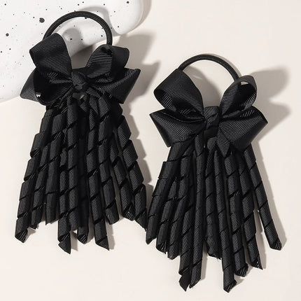 2pcs Girls' Bow Tassel Headband  for Children Babies Girls Parties Dances Ponytails Fixed Hair Accessories Baby Hair Accessories