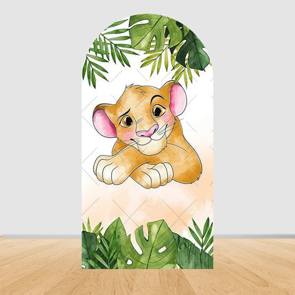 Simba The Lion King Arch Photography Backdrop Cover Elastic Fabric Baby's 1st Birthday Party Decor Photo Studio Background Props