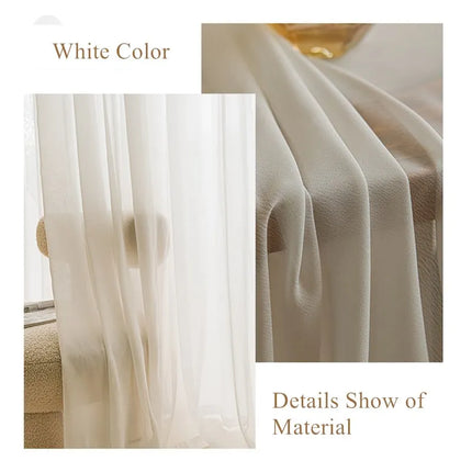 310cm Height White Sheer Curtain Ready MadeTulle Curtain Transparent Tulle Curtain for Living Room Bedroom Custom Made Drapes