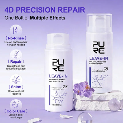 PURC Leave-In Keratin Hair Cream, Repair Damaged Hair Mask, Hair Treatment, Smoothing Shine Softness, Hair Care Products