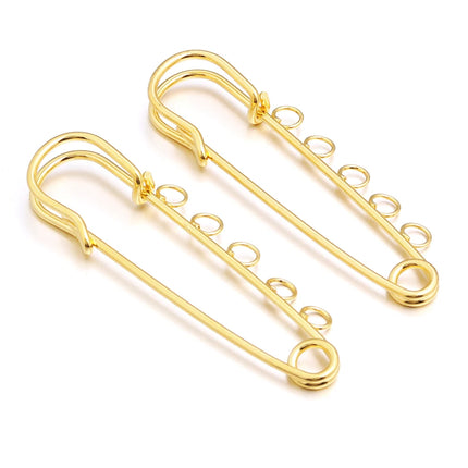 5-10pcs/lot Safety Pins Brooches Blank Base Brooch Pin With Loops Fasteners Pin For DIY Jewelry Making Brooch Charm Accessories