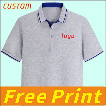 High End Polo Shirt Customization, Summer Short-Sleeved T-Shirt with Printed Logo, Embroidered Icon, Men's and Women's Breathabl