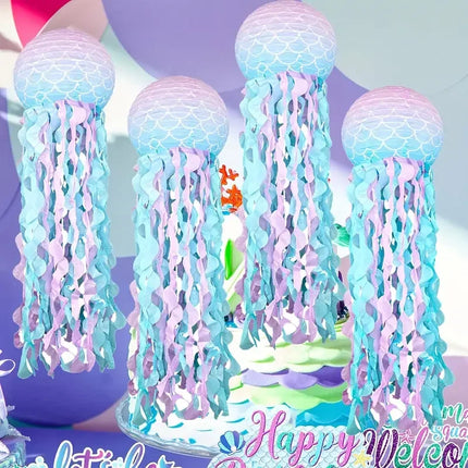 1/3/6pcs Mermaid Jellyfish Paper Lanterns For Mermaid Theme Party Under The Sea Ocean Birthday Wedding Party Decorations