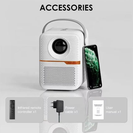 Portable Android 10.0 Smart Projector Allwinner H700 2GB+8GB 400Lumen 1280*720P 4K Supported 2.4G WiFi BT HD-IN Projector