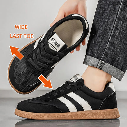 Men's Wide Width Sneakers - Large Size PU Upper & PVC Sole Low-Top Shoes Suitable for Indoor/Outdoor, Work, Travel,, Ca
