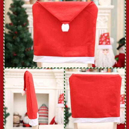 4pcs Christmas Chair Covers 25x20in, Festive Holiday Decorations for Home & Party, Durable Fabric Seat Protectors