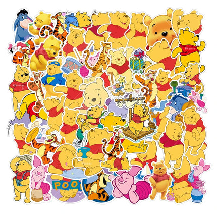 Winnie The Pooh Balloons Happy Birthday Banner Decoration Yellow Bear Party Supplies Backdrop Cake Topper Disposable Tableware
