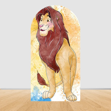 Simba The Lion King Arch Photography Backdrop Cover Elastic Fabric Baby's 1st Birthday Party Decor Photo Studio Background Props