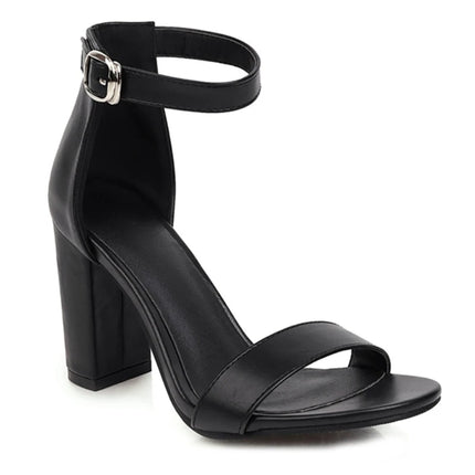 Classic High Heels Summer Shoes for Women Sandals 2026 Large Size 46 Ankle Strap Black Brown Dance Party Footwear Shoes Lady