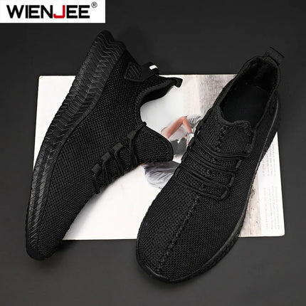 Men's Non-Slip Casual Sneakers Breathable Outdoor Jogging Training Hiking Sports Running Outdoor Weave Knit Lace Up Shoes