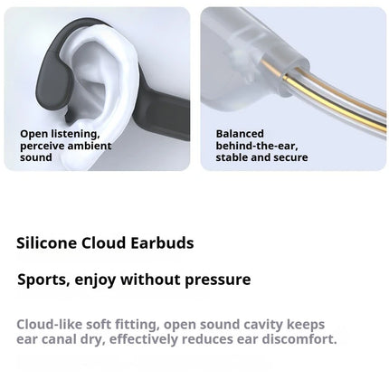 TOP 1 Sports Swimming Bone Conduction Headphones Bluetooth 6.0 IPX8 Waterproof Earphones 32GB MP3 Night Light Fitness Riding Run