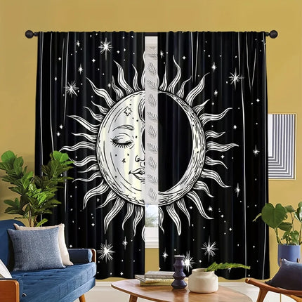 VIKAMA 2 Sets Of Bohemian-Style Curtains, For Room And Living Room Decoration, Blackout Curtains For Home Decoration