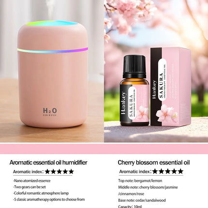 300ml Aromatherapy Diffuser Humidifier Air Purifier Car Home Use Seven-color Light Aromatherapy Essential Oil